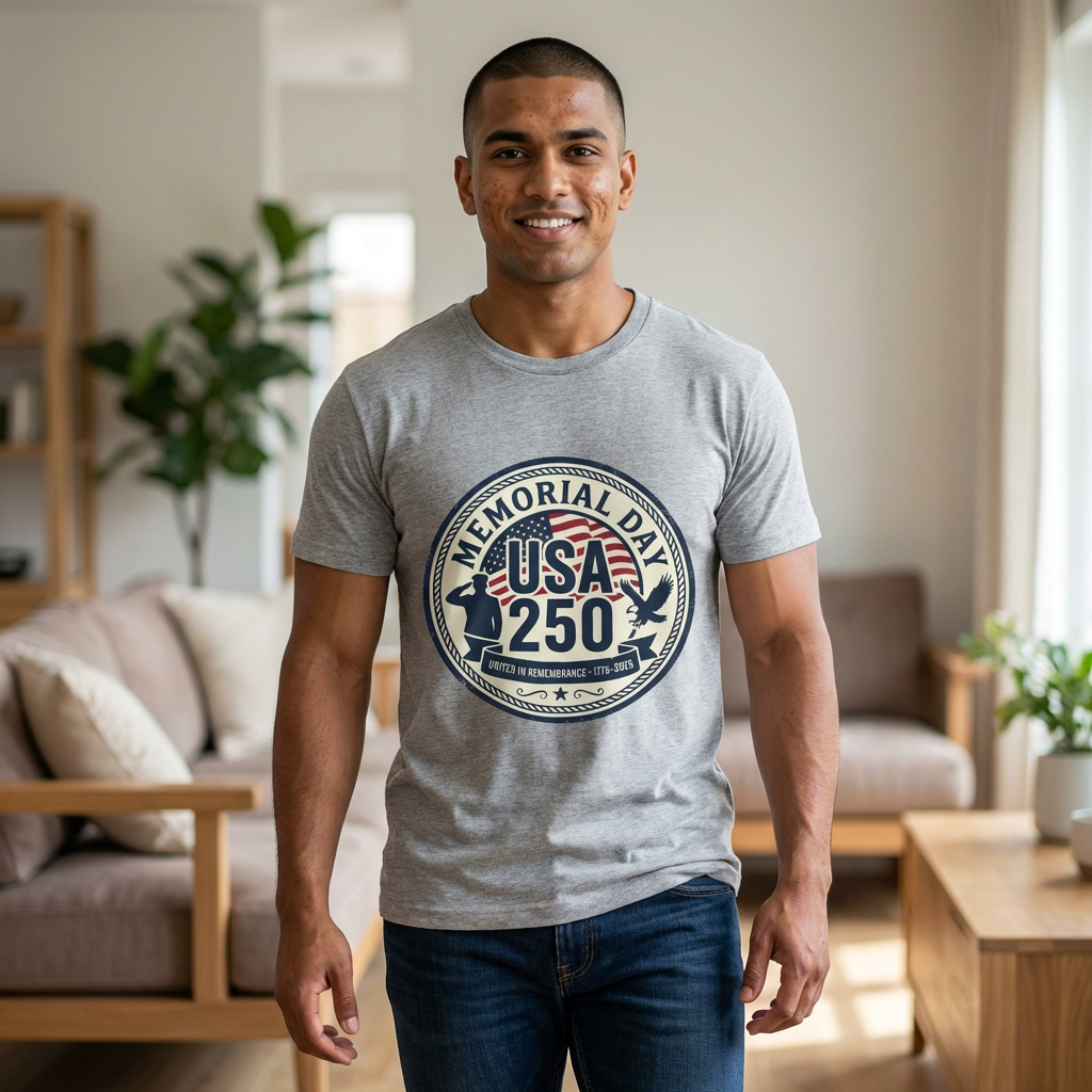 USA 250 Memorial Day Tee | 1776–2026 Vintage Distressed Patriotic