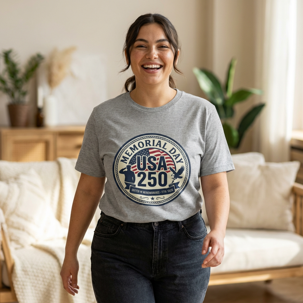USA 250 Memorial Day Tee | 1776–2026 Vintage Distressed Patriotic