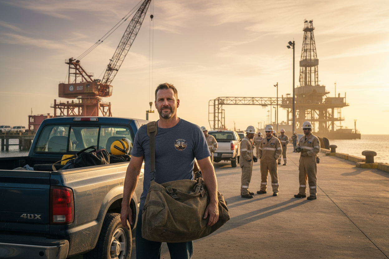 Oil Rig T‑Shirt — 'Louisiana Drill Baby Drill' Offshore Platform Tee