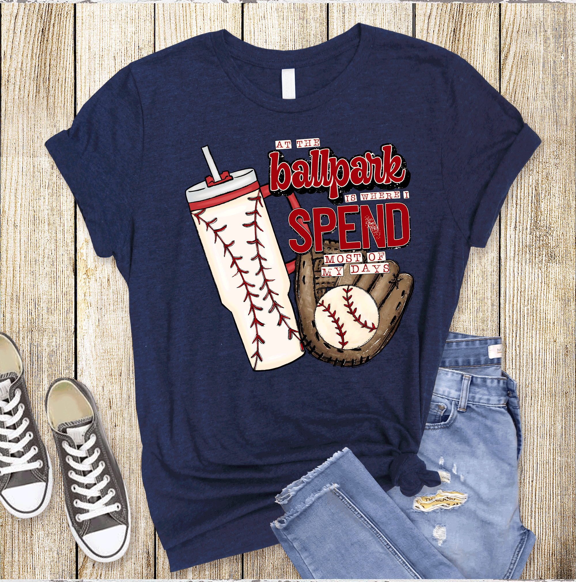 Ballpark is where I spend most of my days Baseball MOM, Stanley Cup,  Baseball Mom Shirt, Baseball Shirt For Women, Sports Mom Shirt, Mothers Day Gift, Family Baseball Shirt, Baseball Lover