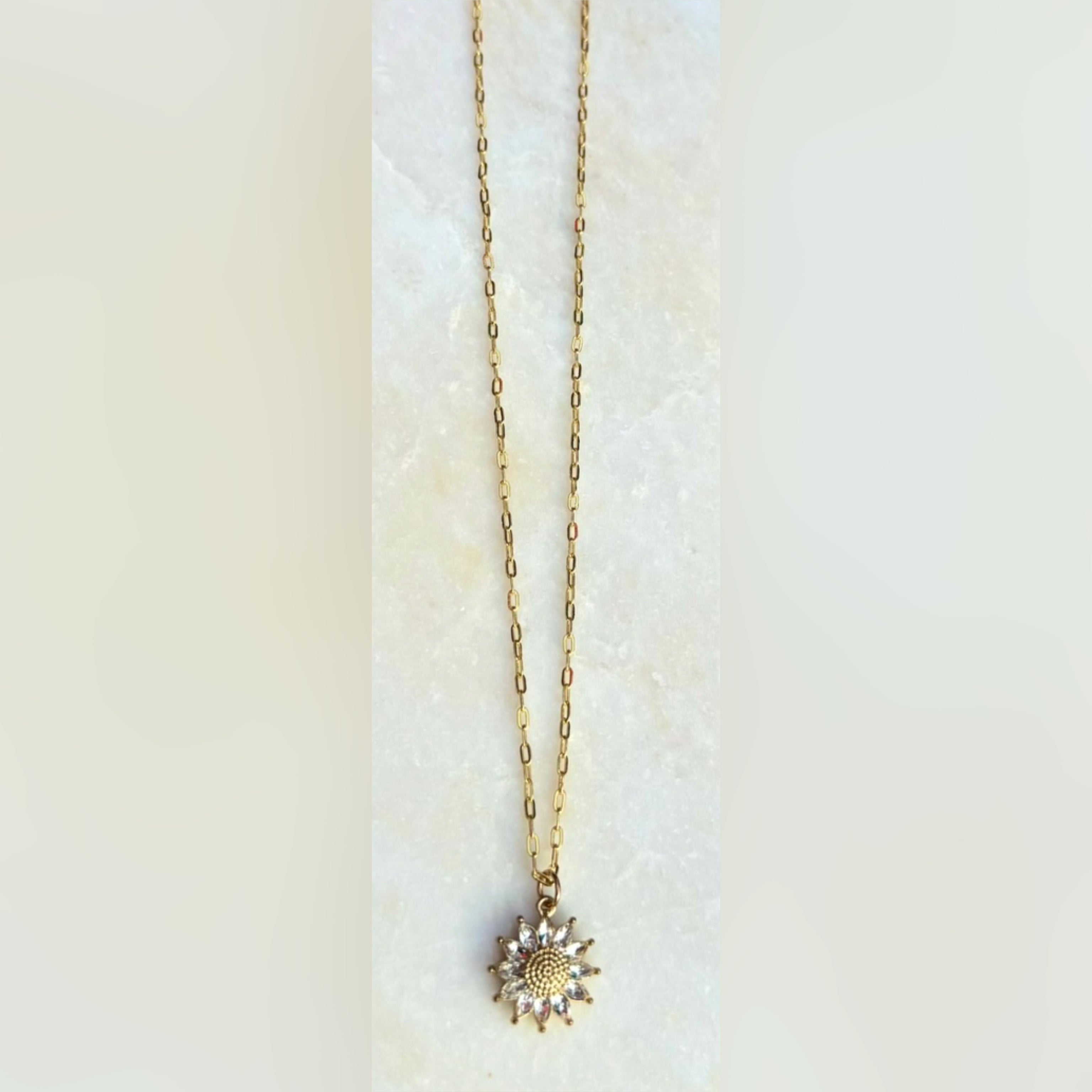 Gold Sunburst Diamond Necklace — Ms. Charming Collection