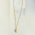 Pink Baguette Rectangle Necklace — Ms. Charming Collection