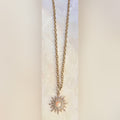 Gold Sunburst Pearl Necklace — Ms. Charming Collection